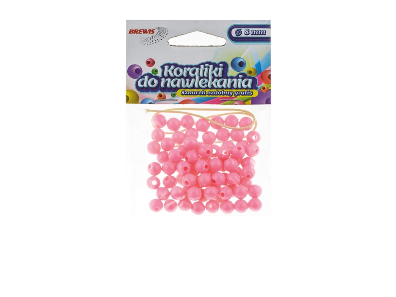 Koraliki do nawlekania 8mm K8-5 różowy Brewis